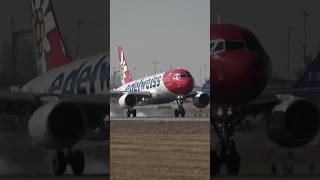 Edelweiss Airbus A320 Landing at Stuttgart Airport