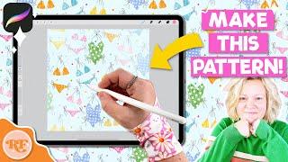 Procreate Seamless Pattern Tutorial | Diamond Method for Beginners