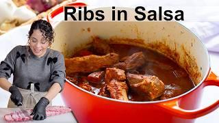 Tender Pork Ribs in Salsa Roja