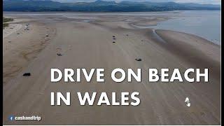 Black Rock Sands - near Porthmadog - Drive on beach in Wales - DRONE