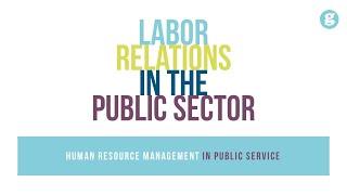 Labor Relations in the Public Sector