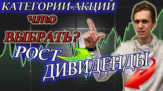 Категории АКЦИЙ ЧТО НУЖНО ЗНАТЬ АКЦИИ РОСТА ↗ ДИВИДЕНДНЫЕ АКЦИИ. Инвестиции 2020. Пассивный доход