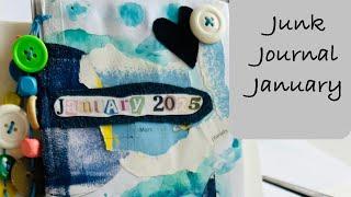 Junk Journal January, Easy Hand knot Binding, Fun with buttons and painted papers, Process video