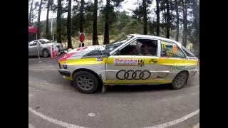 An Audi Quattro arrives at time control. 2016 Coromandel Rally