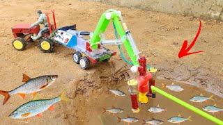 Catch fish using water pump | diy tractor mini water pump machine | science project @Make_Toys