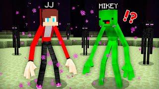 JJ and Mikey Became ENDERMAN MUTANTS in Minecraft Challenge by Maizen