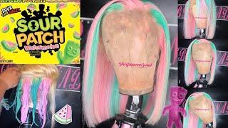 Watermelon sour patch wig| WATERMELON INSPIRED WIG| sour patch kids