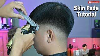 Skin Fade Hairstyle Barber Tutorial - Learning mens haircut for beginner