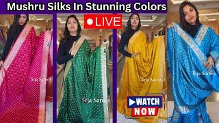 Mushru Silks In Stunning Colors with prices  | Teja Sarees @brideessentials #saree