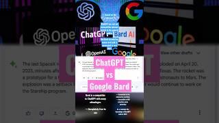 ChatGPT vs GOOGLE BARD 🫣 #ai #artificialintelligence #chatgpt #bard #google #shorts #googlebard