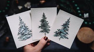 CREATE a MAGICAL Winter Wonderland with WATERCOLOR Trees!