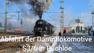 Abfahrt der Dampflokomotive S3/6 in Buchloe