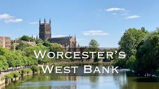 A walk along the River Severn West Bank in Worcester City from the bridge towards the weir.