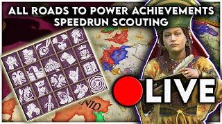 ROUTING FOR ALL ACHIEVEMENTS SPEEDRUN DAY 2 - Crusader Kings 3 Roads to Power Live