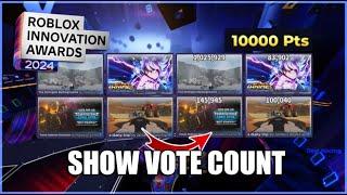 Roblox Innovation Awards 2024 - Voting Hub Script • Show vote count [FREE ITEMS!]