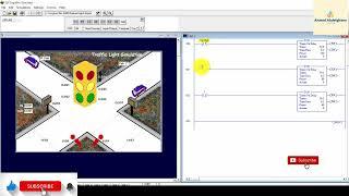 ازاي نبرمج التيمر في plc من خلال برنامج اشارة المرور من يلا كهرباء