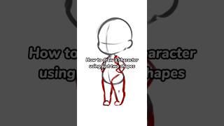 How to draw a character using two shapes #chibi #shorts #arthack