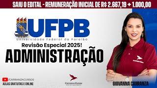 UFPB - Administração! - Revisão Especial 2025 - Prof. Giovanna Carranza