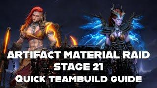 Artifact material raid Stage 21 Easy teambuild guide F2P heroes [Watcher of realms]