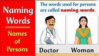 Naming words for kids | Names of Persons | Elearning Studio