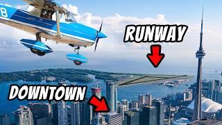 I tried landing on a runway literally IN DOWNTOWN