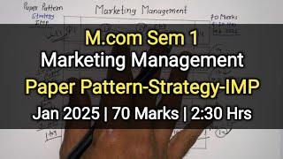 Marketing Management | Paper Pattern-Strategy-IMP | M.com Sem-1 | January 2025