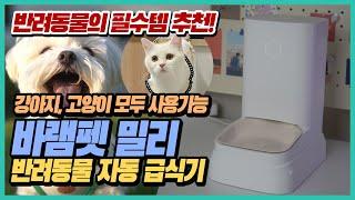  [리뷰] 반려동물 자동 급식기 바램펫 밀리 실사용 리뷰 (강아지, 고양이) | 사료 저울 다이어트 반려견 반려묘