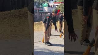 When hands get tired due to continuous drill practice with rifle....