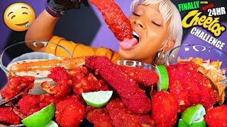 HOT CHEETOS KING CRAB SEAFOOD BOIL MUKBANG CHALLENGE SABOTAGED ASMR ALFREDO CHEESE SAUCE QUEEN BEAST