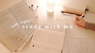 STUDY WITH ME at night | 1-Hour real-time, rain sounds ️ study background noise [no music]