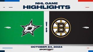 NHL Highlights | Stars vs. Bruins - October 24, 2024