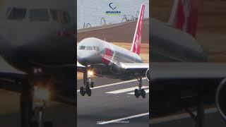 BOEING 757 Landing at Madeira Airport