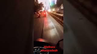 mathura uttarpradesh night  riding  #short# road video status ️ #vrindavan #krishna ️