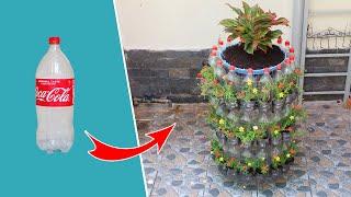 Unique Ideas, Recycling plastic bottles into Vertical Flower Tower Pots