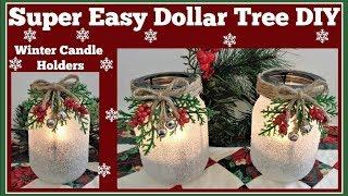 Winter Candle Holder Easy Dollar Tree DIY Sparkling