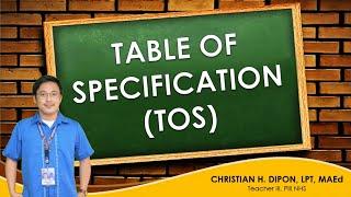 TABLE OF SPECIFICATION (TOS) | Definition, Importance, and Preparation | #TestBluePrint