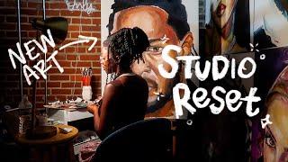 casual end of summer art vlog & studio reset | paint with me °𓏲