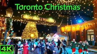 【4K】TORONTO CHRISTMAS MARKET | WINTER VILLAGE | MAGICAL HOLIDAY LIGHTS (DECEMBER FULL TOUR)