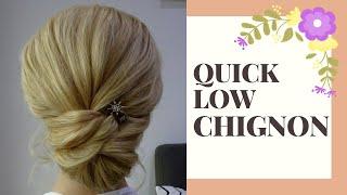 Quick low chignon hair tutorial