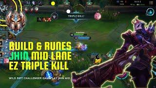 Secret Jhin build & runes mid lane challenger Wild Rift gameplay
