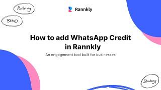 How to add WhatsApp Credit in Rannkly