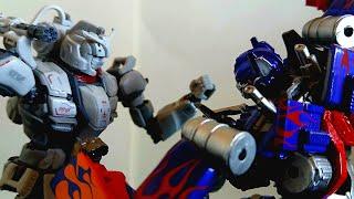 Optimus Prime vs Requiem Gundam Stop Motion (3000 sub special)