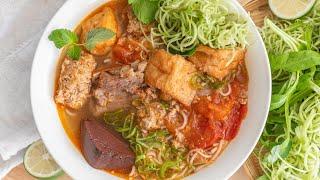 Vietnamese Crab and Tomato Noodle Soup with Pork (Bun Rieu)