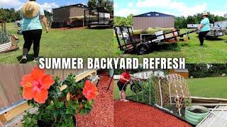 BACKYARD REFRESH SINGLE WIDE MOBILE HOME | YARD WORKDAY | SUMMER 2025 KIMI COPE