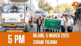 DD News Mizoram Zoram Thlirna | 5 March 2025 | 5:00 PM