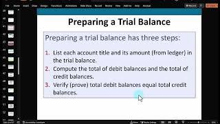 Chapter 2, Part 4 - Preparing a Trial Balance and Financial Statements; Debt Ratio