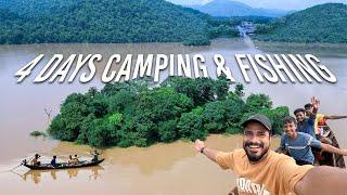 4 Days Group Camping & Fishing on an Island in Heavy Rain | DAY 1