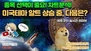 비트코인 실시간, 미국코인 테마 상승 중, 다음은? 종목선택 중요 차트분석!  1/3 점심#비트코인 #비트코인실시간 #이더리움 #리플 #cryptocurrency #차트분석