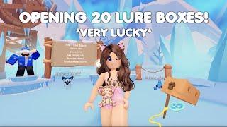 OPENING 20 LURE BOXES USING NEW ICE BAITS! *SUPER LUCKY* in Adopt me!