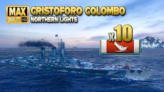 Battleship "Cristoforo Colombo": 10 ships destroyed on map "Northern Lights" - World of Warships